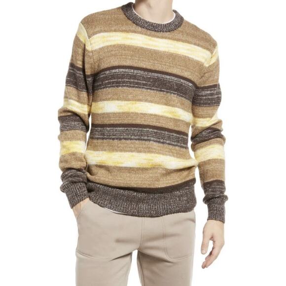 Scotch & Soda Melange Sweater Mens Large Brown Stripes Pullover Jumper MINT